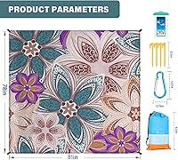 Vista 206 de Beach Blanket Oversized Extra Large 78" X 81",Waterproof Sandproof Beach Blanket 1-7 Adults Lightweight Durable for Travel Camping Hiking Picnic