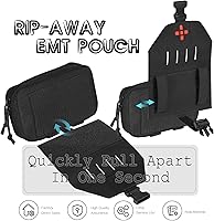 Vista 2 de Ifak Pouch-Rapid Deployment Tactical MOLLE Trauma Kit Pouches, Quick Release Tear-Off Medical First Aid Kit Organiser with Red Immediate Identify
