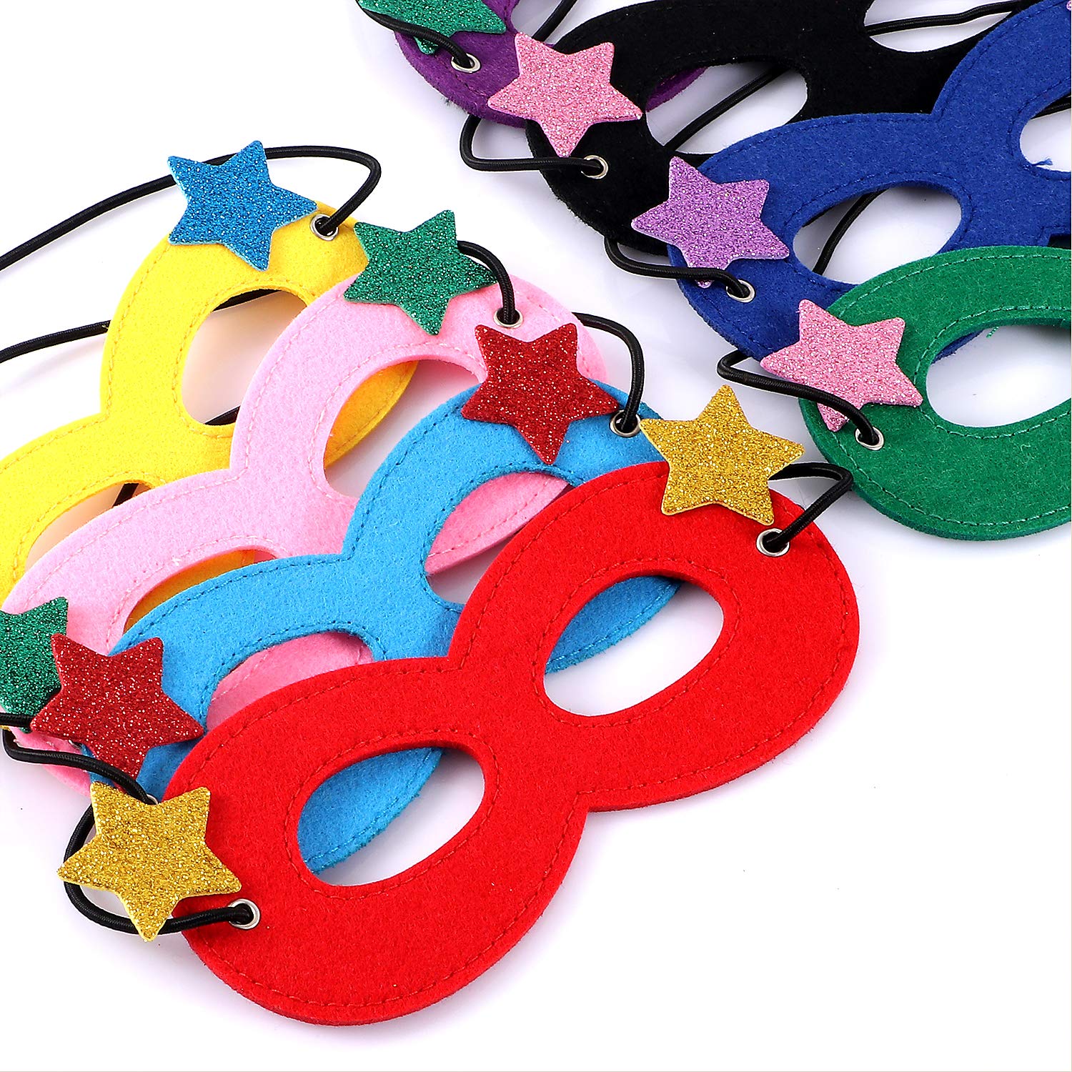 vamei 12 Pezzi Costumi da Supereroi Mantello Supereroi e Maschere Festa Compleanno Carnevale Halloween Costume Gioco Travestimento Mantelli Supereroi Giocattoli Regalo per Bambini Bambina