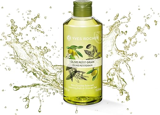Yves Rocher Relaxing Bath and Shower Gel, Olive Olive Petit Grain, 400ml