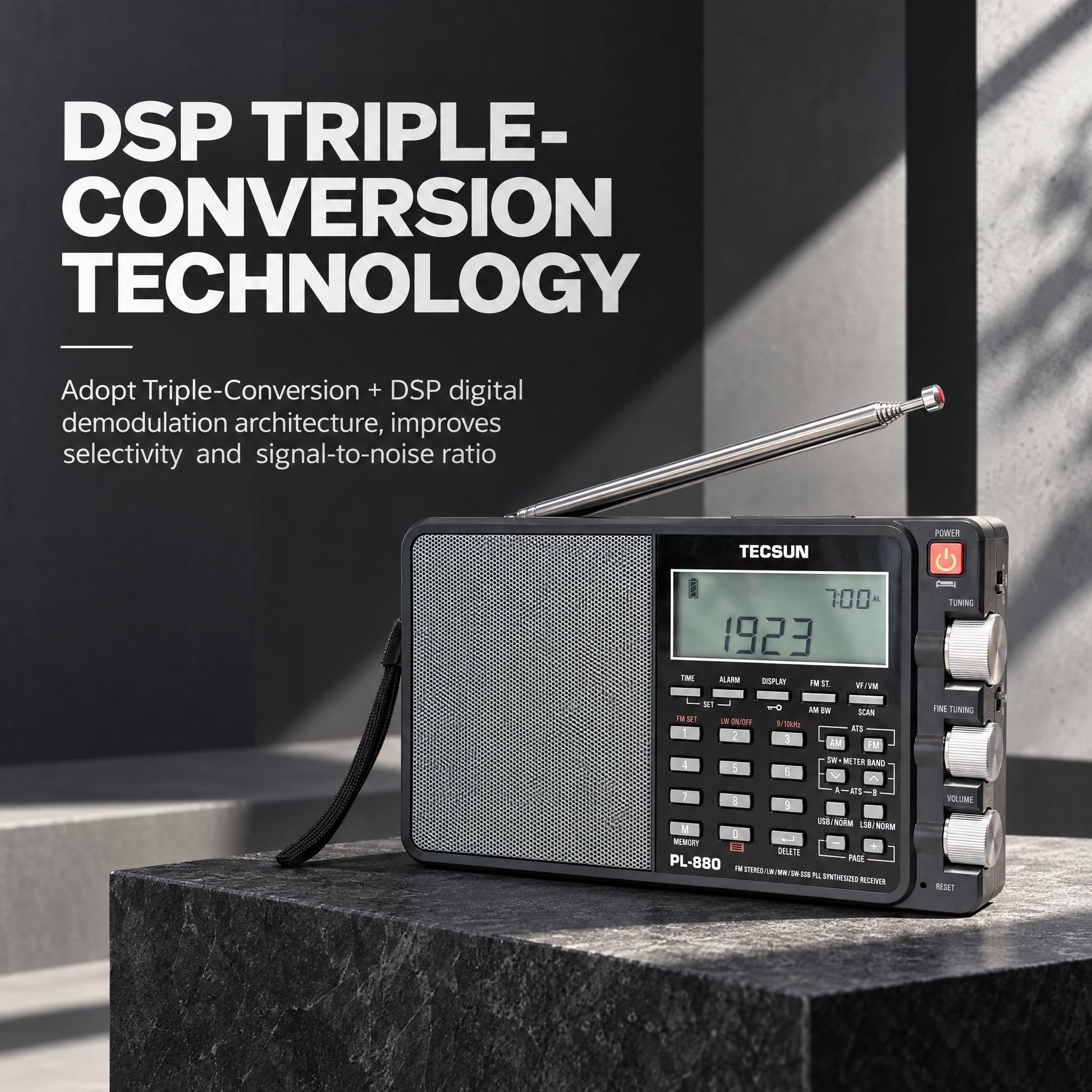 Amazon.co.jp: TECSUN PL-880 FM/LW/MW/SW SSB PLL短波ラジオ 3050局