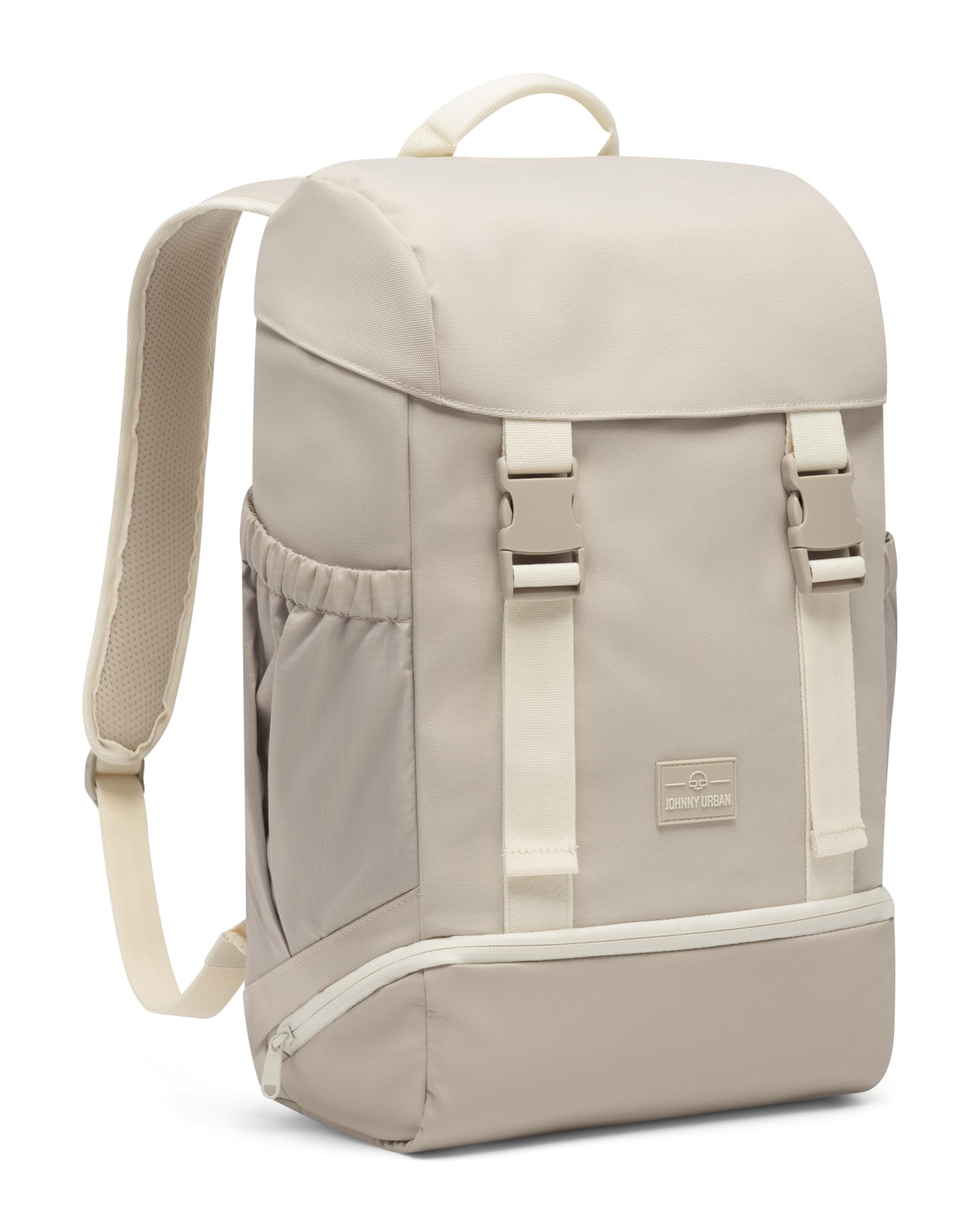 Johnny Urban Mochila Mujeres y Hombres Beige - Nico - Daypack con Compartimento para Portátil de 16 Pulgadas - Mochila de 17 Litros para Trabajo, Escuela, Universidad, Viajes - Repelente al Agua