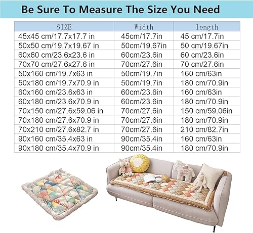 Yoovat Funda de sofá divertida mágica para sofá, funda protectora de algodón para jardín, a cuadros, color crema, cuadrada, grande, para mascotas,