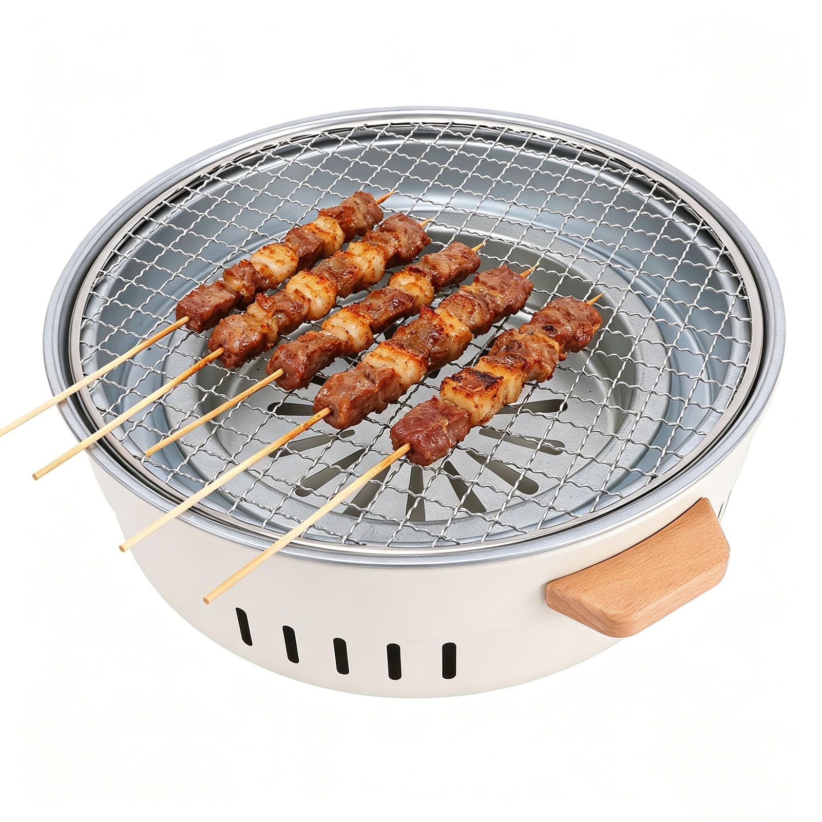 Grill Bezdymny, Stal Nierdzewna z Wieloma Otworami Wentylacyjnymi Grill Węglowy, Przenośny ze Zdejmowanymi Częściami dla 3 do 5 Osób Kemping w Pomieszczeniach i na Zewnątrz
