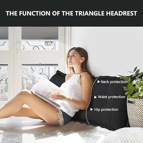 Miniatura 2 de Johnear Almohada de terciopelo para respaldo y cabecero, cojín grande de terciopelo para sofá cama, respaldo de madera, soporte para