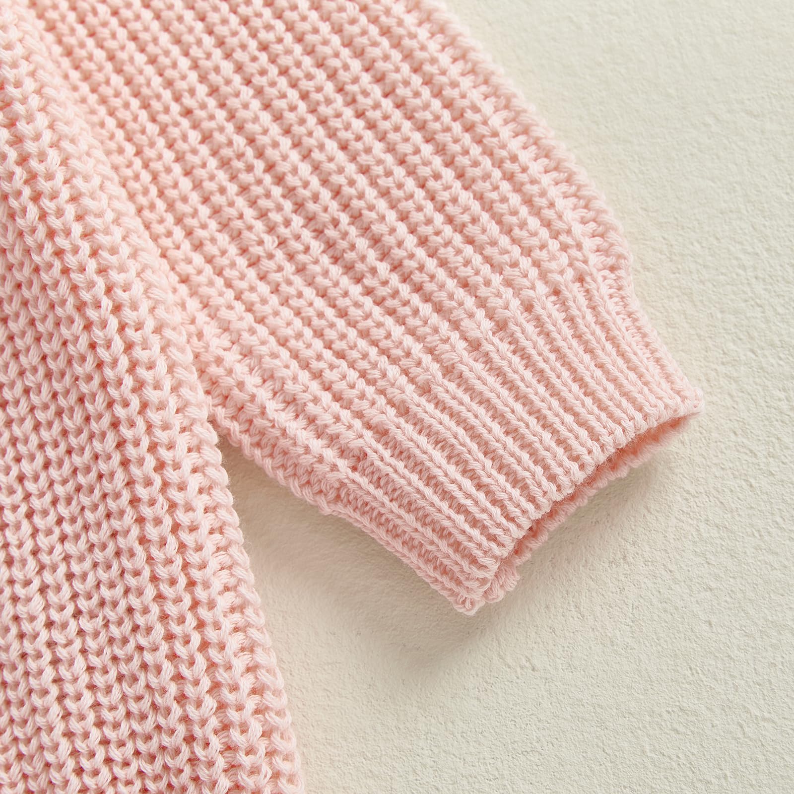 Geagodelia Toddler Baby Boy Girl Warm Sweater Long Sleeve Crew Neck Solid Color Knitted Pullovers Tops Knit Jumpers Sweatshirt Chunky Knitwear Fall Winter Clothes Outfits — view 6