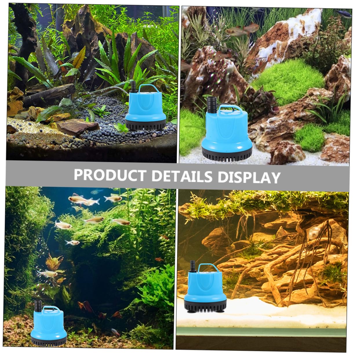 SUPVOX Pompa per Acquario Sommersa in Abs Funzione di Circolazione Acqua e Filtrazione Efficiente, Silenziosa e Compatta per Vasche e Acquari