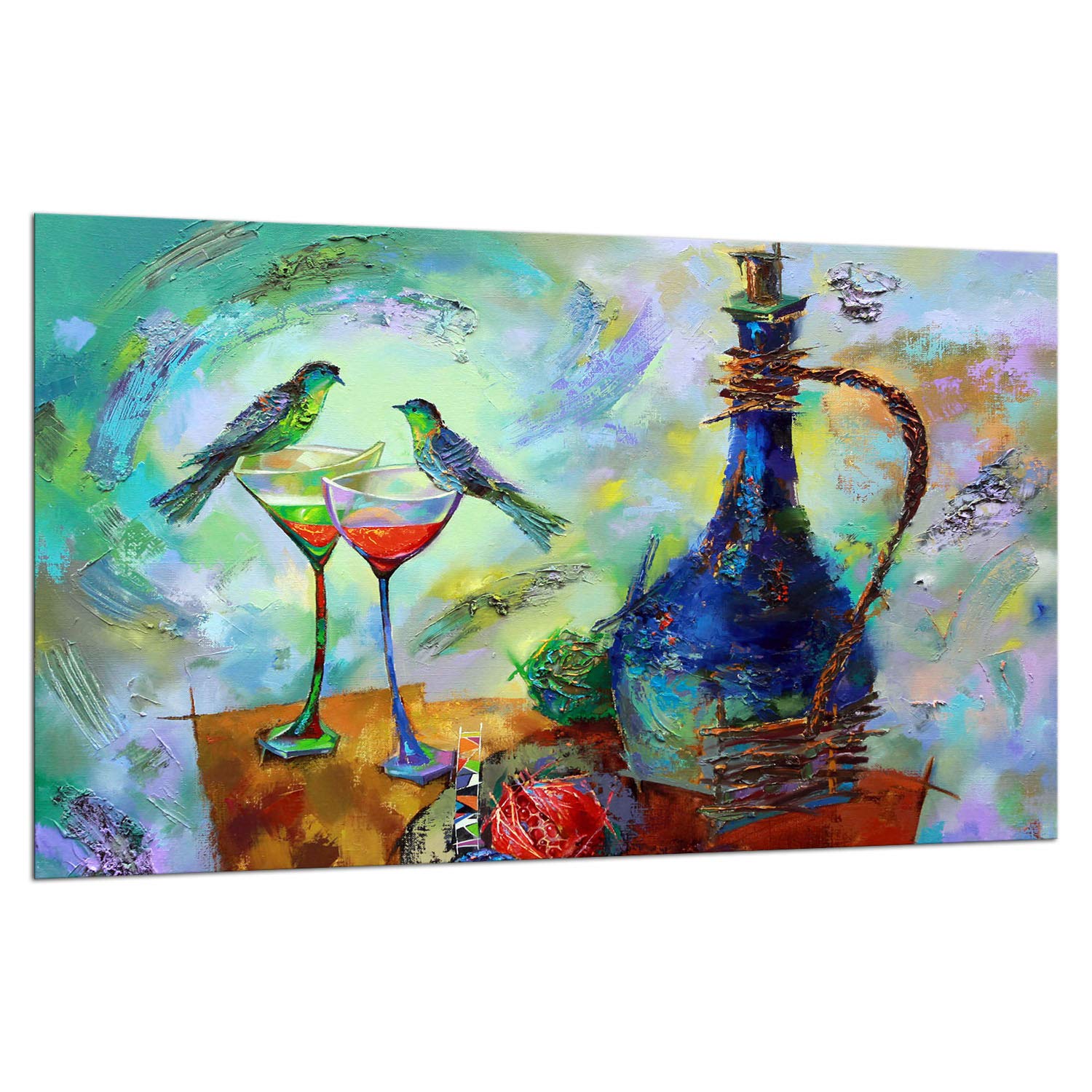 QTA Copertura Per Piano Cottura In Vetro Temperato 80x52 Cm - Multifunzione: Tagliere, Paraschizzi, Sottopentola, Stampa Inclusa