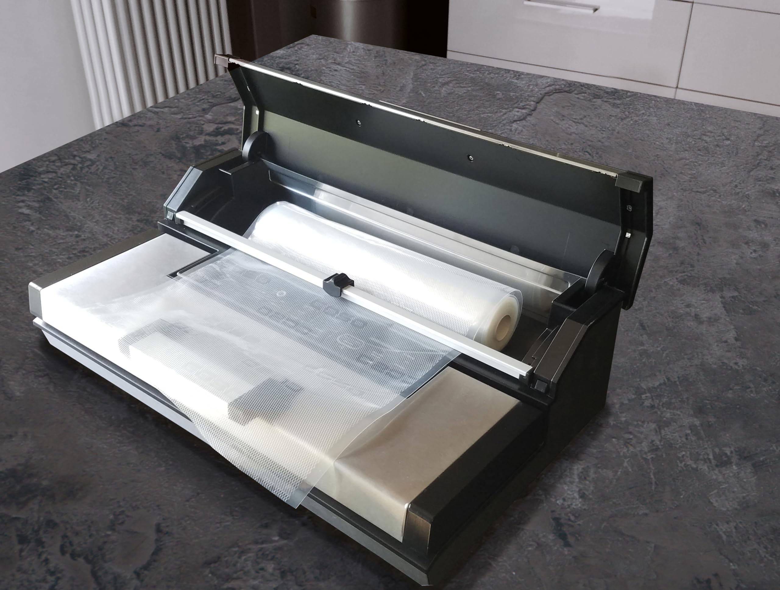 CASO FastVac 4000 - Envasadora al vacío profesional - Soldadura hasta 40 cm de ancho - Potente capacidad de vacío de 20 L/min - Función de marinado - Limpieza fácil - acero inoxidable