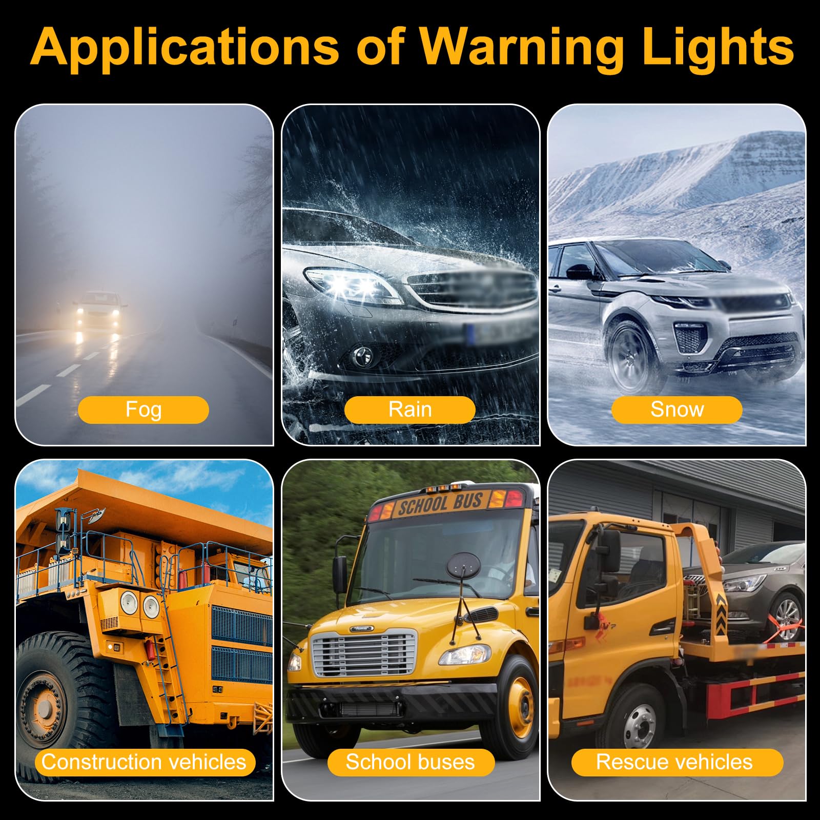 Luce di Emergenza Auto con 2 Modalità Selezionabili,Impermeabile IP68,Lampeggiante Magnetico Portatile,Luci Lampeggianti Segnalazione Per Guasti Auto,Soste di Emergenza,Stradale,Cantiere Stradale