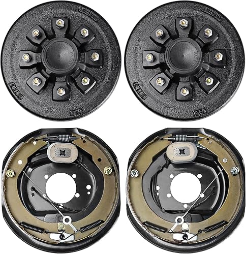Kits de tambor de cubo de remolque 8 en 6.5 pulgadas B.C. con frenos eléctricos de 12 x 2 pulgadas, conjunto de freno de remolque autoajustable para