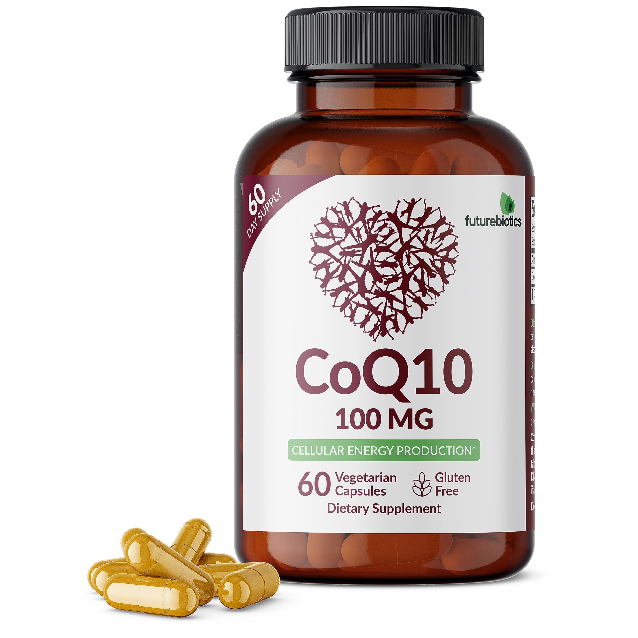 Futurebiotics CoQ10 100 MG Cellular Energy Production, 60 Vegetarian Capsules