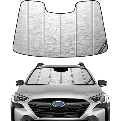 Pigenius Windshield Sunshade for Subaru Legacy/Outback 2023-2025 Eyesight (Without Wide-Angle Mono Camera), Metallic Silver Finish