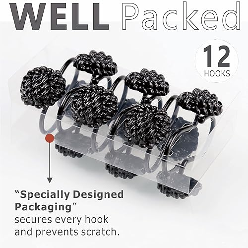 Miniatura 5 de Anillos decorativos para cortina de ducha de metal a prueba de óxido, diseño náutico moderno de granja para baño, juego de 12