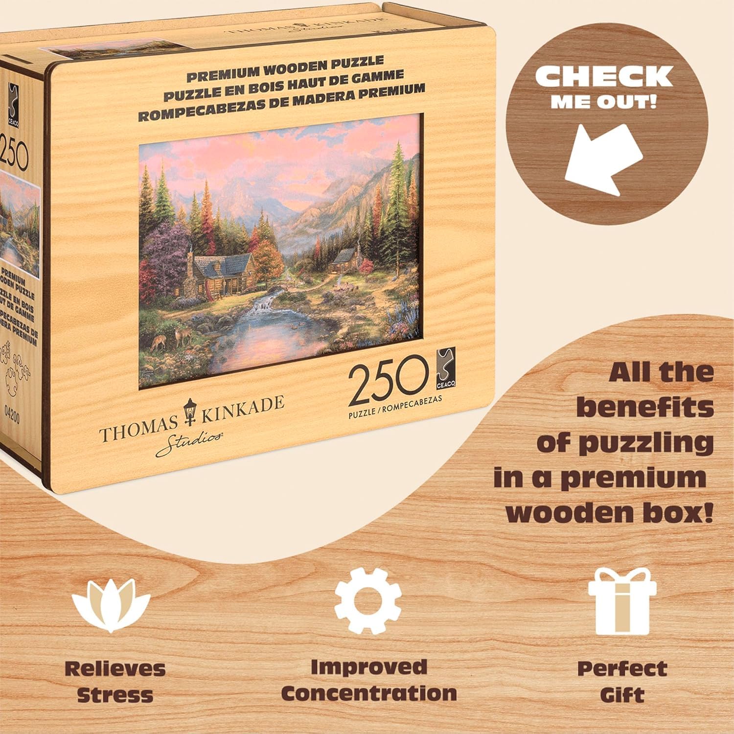 Buffalo Games - Rompecabezas de Madera Sierra Paradise para Adultos, Piezas de Rompecabezas de Corte caprichoso, a Partir de 14 años