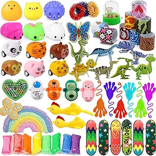 54 Pack Party Favors for Kids, Treasure Box Toys Carnival Prizes, Pinata Stuffers, School Classroom Rewards, Treasure Chest, Pinata Filler, Goodie Bag Stuffers