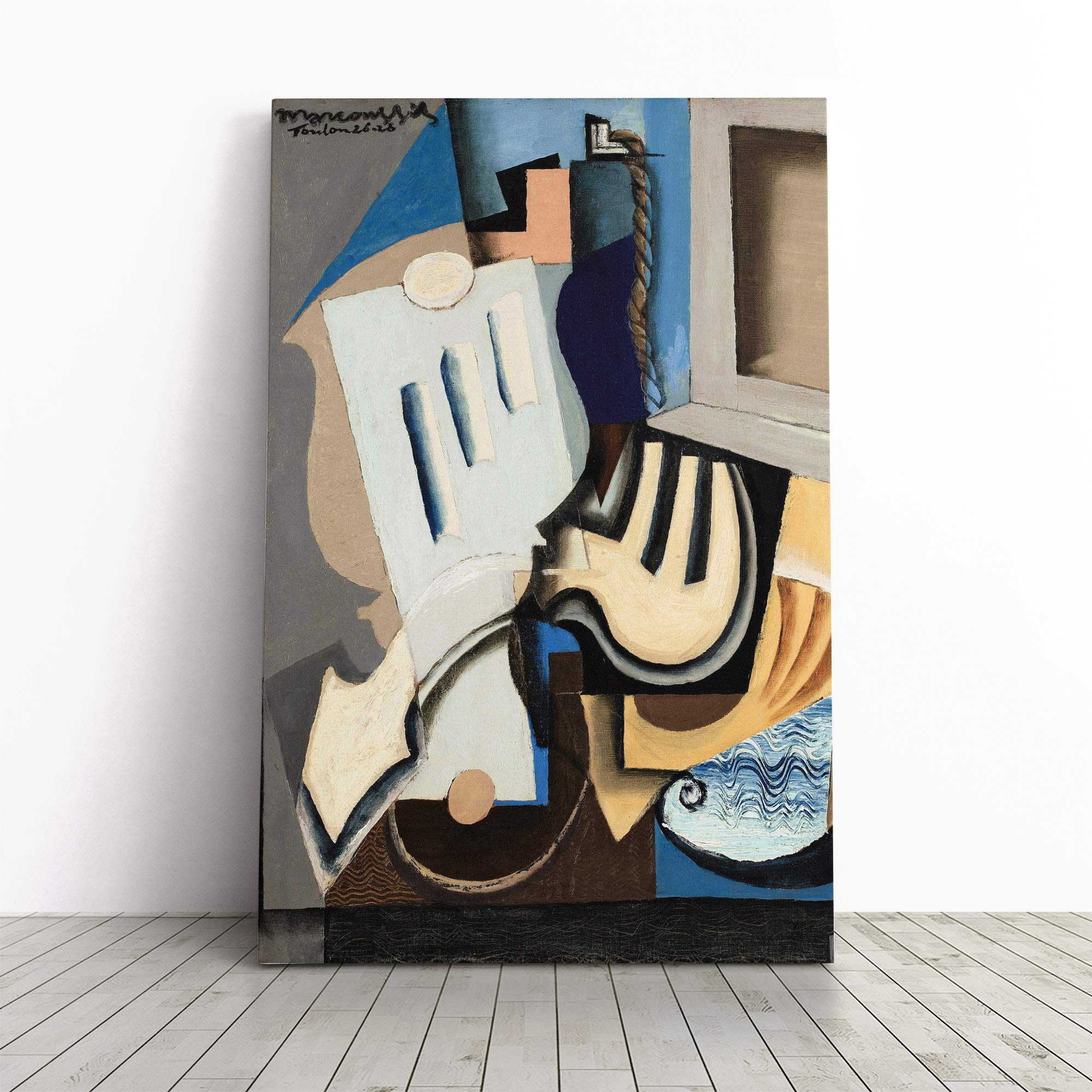 Wall Louis Marcoussis Art Canvas Print | Gallery Wrapped 30mm Frame Wall Art | 30x20 inches | Ready to Hang | Contemporary Picture | Living Room Bedroom Lounge Office