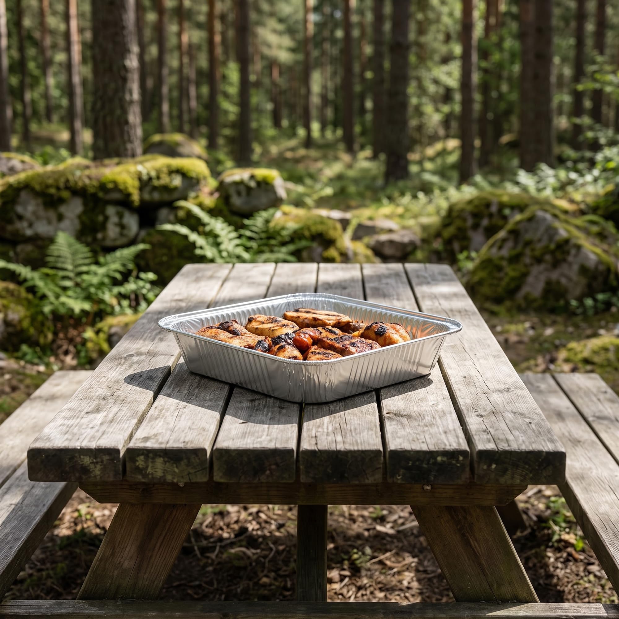 Confezione da 50 teglie da forno quadrate usa e getta in alluminio, 20,3 x