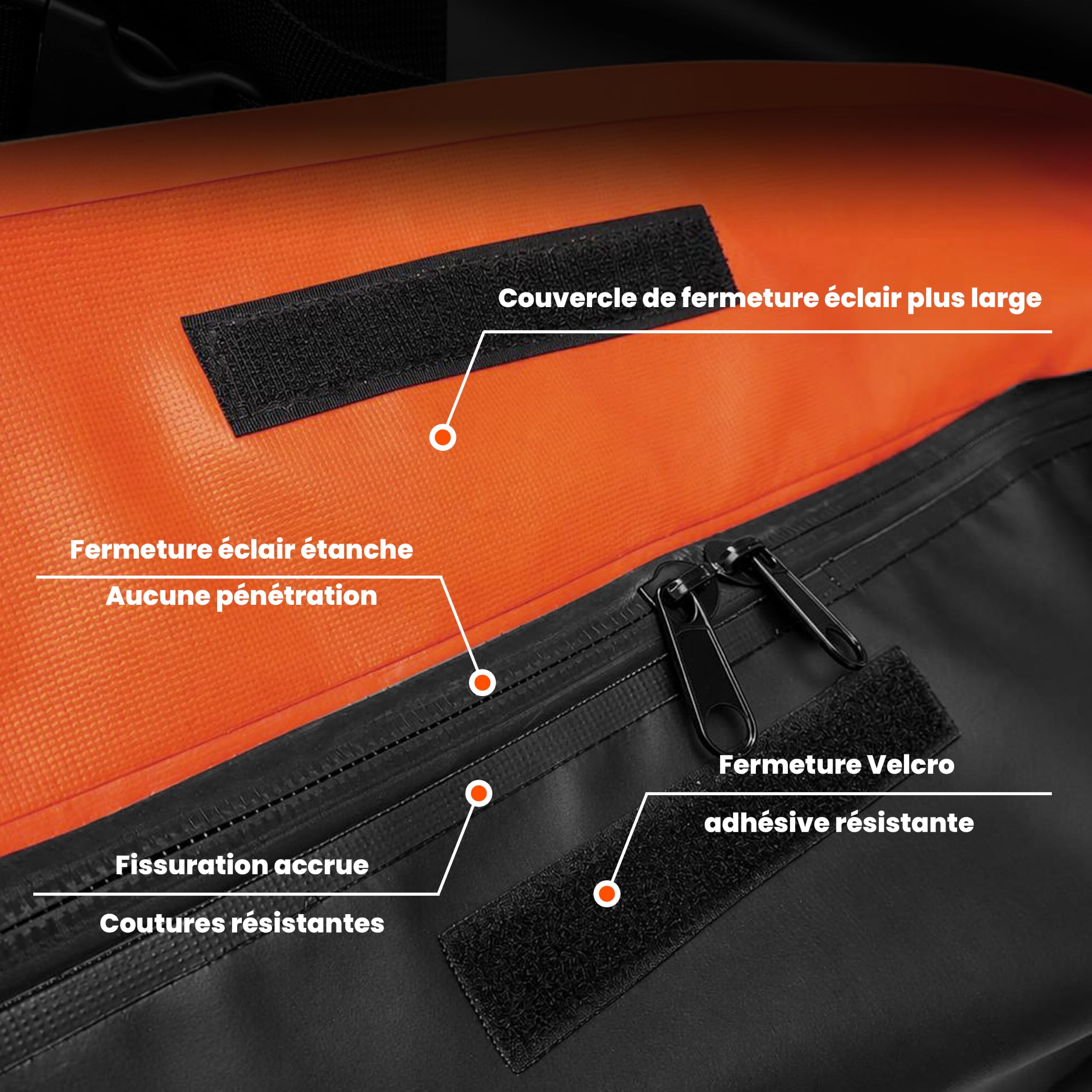 Dachtasche Auto 840D Wasserdicht 15 Kubikfuß (Black/Orange)