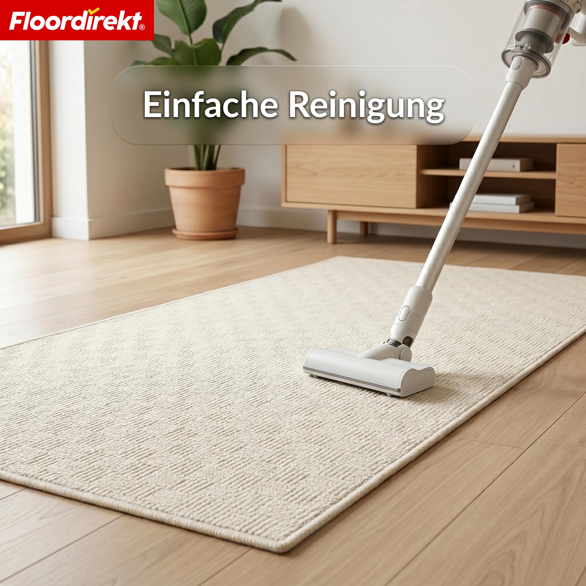 Floordirekt Chodnik dywanowy Monaco kremowy, 80 x 300 cm, chodnik do kuchni, przedpokoju i salonu, z drobnymi pętelkami, antypoślizgowy i antystatyczny, chodnik kuchenny, do przedpokoju