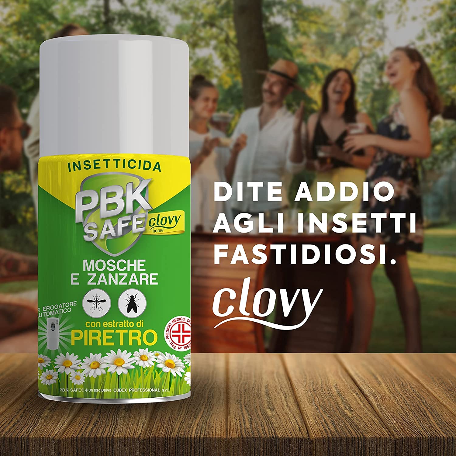 CLOVY PBK Safe Home INSETTICIDA AEROSOL con PIRETRO Naturale Stop a Mosche E ZANZARE 3PZ