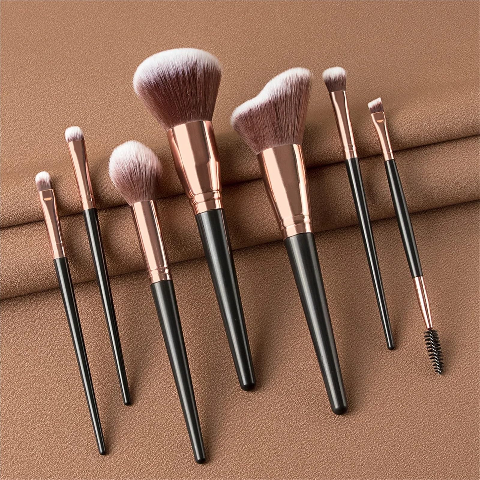make up pinsel set Make-up-Pinsel-Set, 7 tragbare Set-Werkzeuge | Weiches Haar, loses Puder, Rouge, Foundation, Lidschatten, Concealer, Make-up-Augenbrauenpinsel(7 champagne gold)
