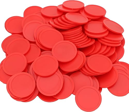 Miniatura 2 de Caja de 1.37 pulgadas de 120 monedas de conteo para fichas de póquer y monedas de juego (rojo, 1.378 in)
