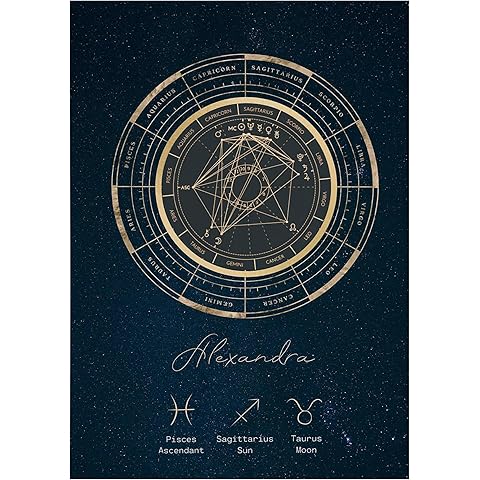 Personalized Birth Chart Poster – Custom Astrology Natal Chart Wall Art, Zodiac Horoscope Print for Home Décor Unframed Poster, Framed Canvas 0.75Inch Gift Idea Birthday