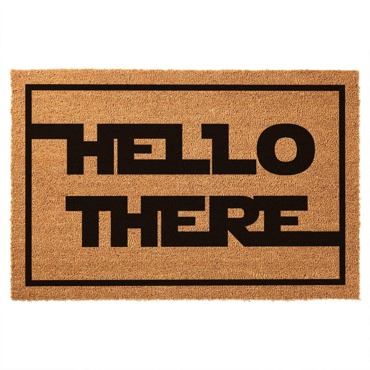 JiXianJu Funny Coir Doormat Hello There Welcome Front Porch Decor Doormat for The Entrance Way Outdoor Personalized Heavy-Duty PVC Back Non Slip