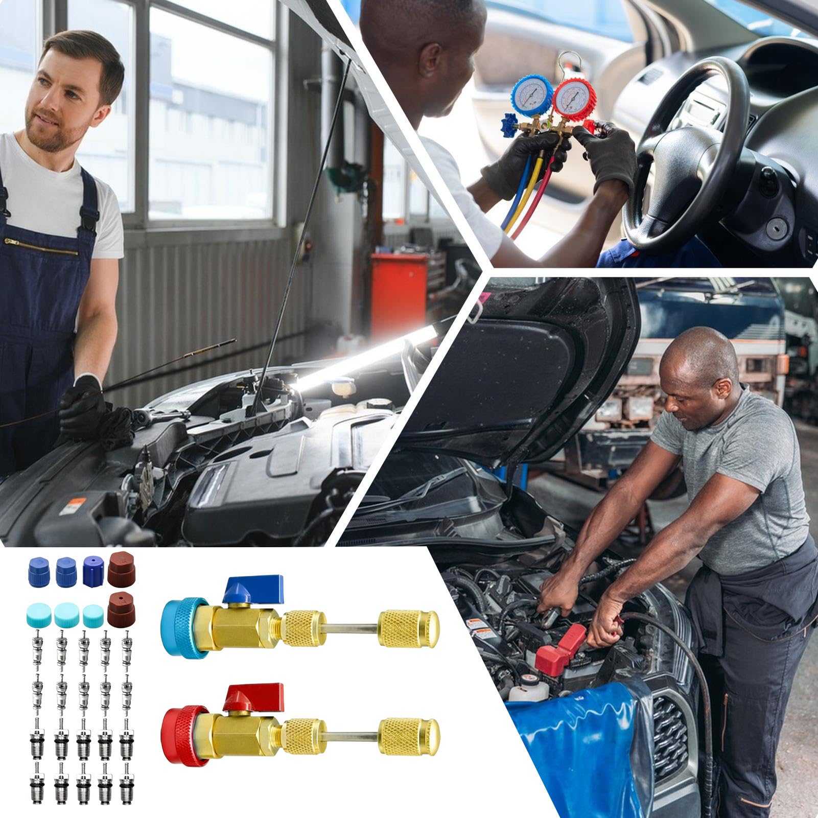 Estrattore per nucleo valvola | Scollegatore Antiscivolo per la Riparazione dei Condizionatori - Attrezzo rimozione valvole - per pneumatici, HVAC, AC, aria, biciclette, refrigerazione, condizionament