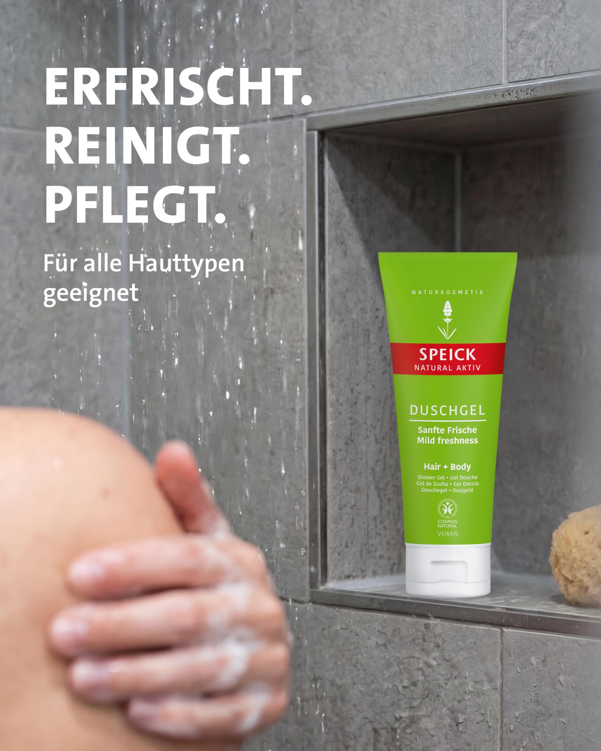 Speick Natural Aktiv Duschgel 200 ml – mildes Duschgel, hautschonende Reinigung & Pflege - 10er Pack