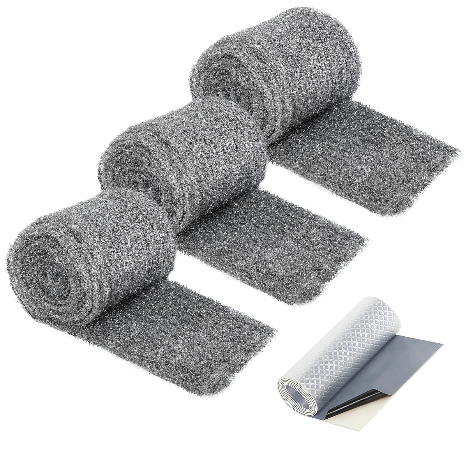 Buy fowong Steel Wool Roll Fill Fabric 3 Pack,Coarse Wire Wool Hardware