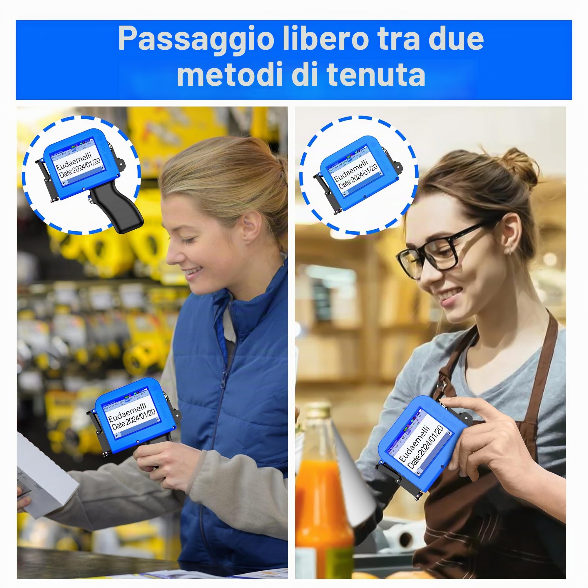 MINI127 Stampante Palmare Portatile,Stampante a Getto D'inchiostro Pollici per Logo/Immagine/Data di Produzione/Numeri/Lotto/Codice QR/Codice a Barre(Altezza di stampa 2-12,7 mm)