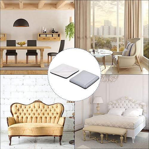 Miniatura 5 de uxcell Deslizadores cuadrados de PTFE de 1 38 pulgadas, adhesivo autoadhesivo para pisos de madera, azulejos de cerámica y alfombras, 12 piezas