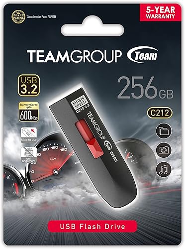 Miniatura 8 de TEAMGROUP C212 Extreme Speed 256GB 1000800MBs USB 3.2 Gen 2 Easy Push and Pul Flash Thumb Drive Memoria de almacenamiento de datos externa