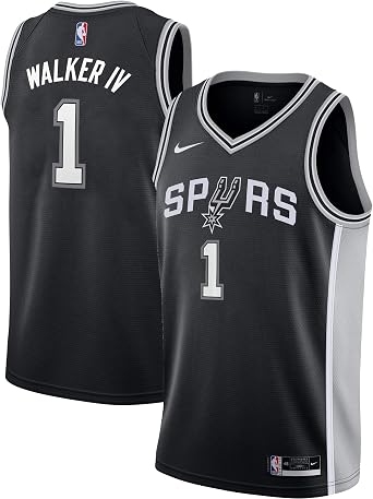 Lonnie Walker San Antonio Spurs #1 Black Youth Icon Edition Swingman Jersey