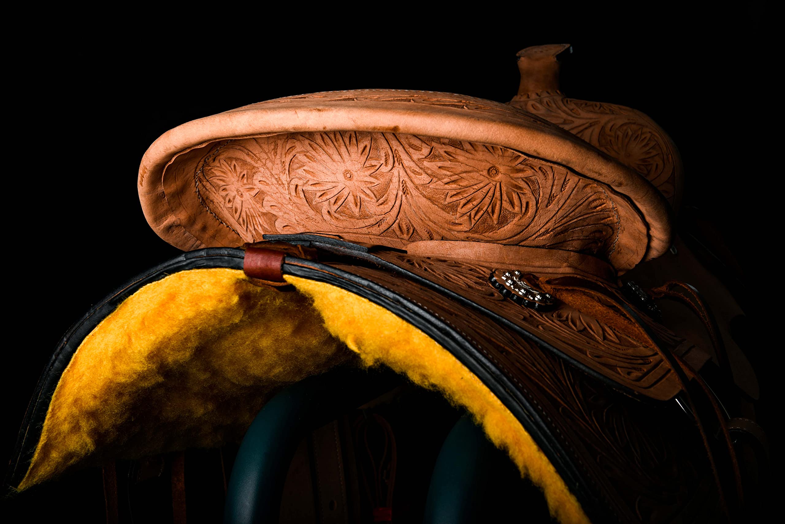 Selle Western en cuir sculptée à la main Ranch Roper Horse