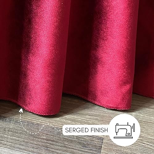 Miniatura 5 de YOUR CHAIR COVERS - Mantel redondo de terciopelo real de 120 pulgadas - Mantel de lino color burdeos para mesas redondas estándar