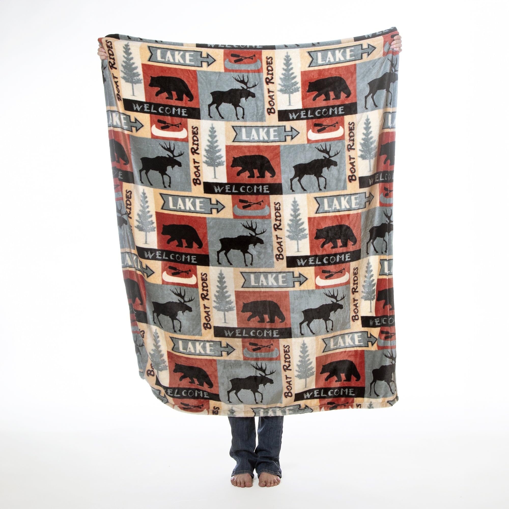 CARSTENS, INC. Coperta da viaggio compatta 2 in 1 per aereo, coperta e cuscino, casa sul lago
