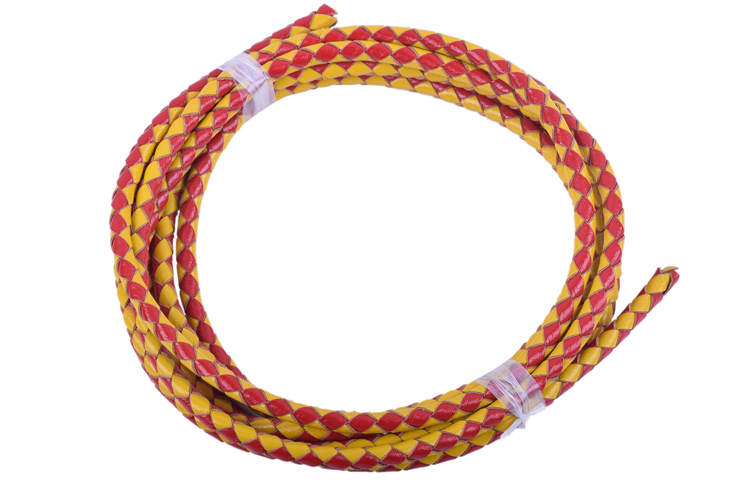 Cordon en cuir véritable tressé rond de 4mm, l'excellence pour vos bijoux