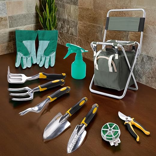 The Better Home 11 in 1 Premium Gardening Tools Kit for Home Garden | Heavy Duty Garden Tool Set with Trowel, Shovel, Cult...