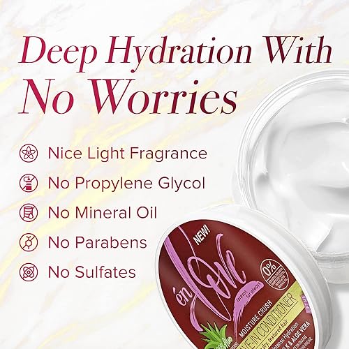 Miniatura 5 de Moisture Crush - Acondicionador sin enjuague con leche de coco y aloe vera, hidratación intensa, aceite de marula puro, miel y manteca de karité,