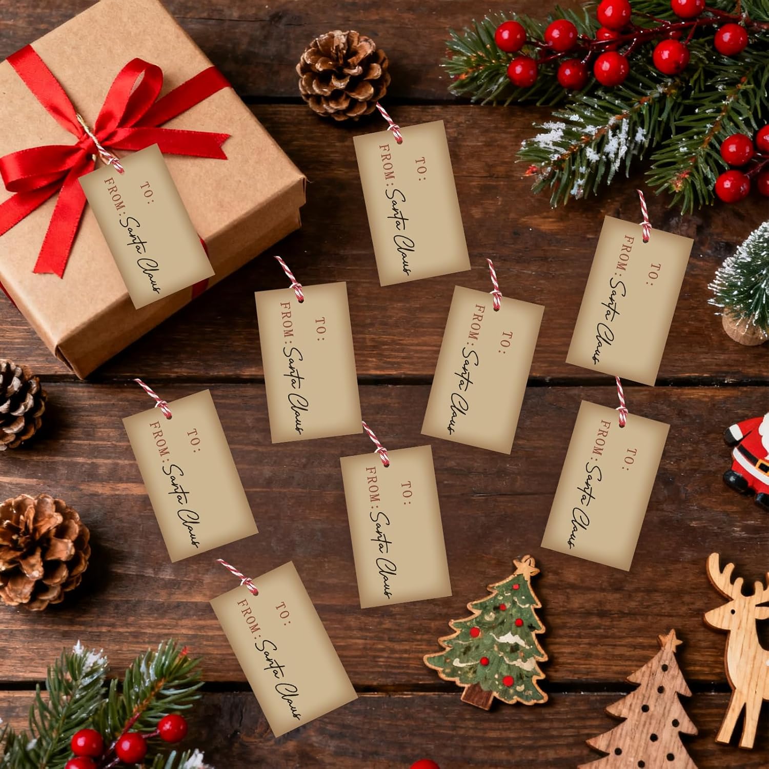 100 Pieces from Santa Gift Tags Christmas Gift Tags from Santa North Pole Delivery Labels for Xmas Gift Present - Image 5