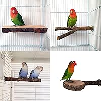 Vista 6 de Juego de 6 piezas de soporte de perca de pájaro de madera natural, soporte de loro, rama, pata, palo de molienda de pájaros, ejercicio