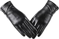 alqqas Women's Winter Leather Touch Screen Gloves - Wool Lined, Windproof, Warm Suede Fashion Dress Gloves