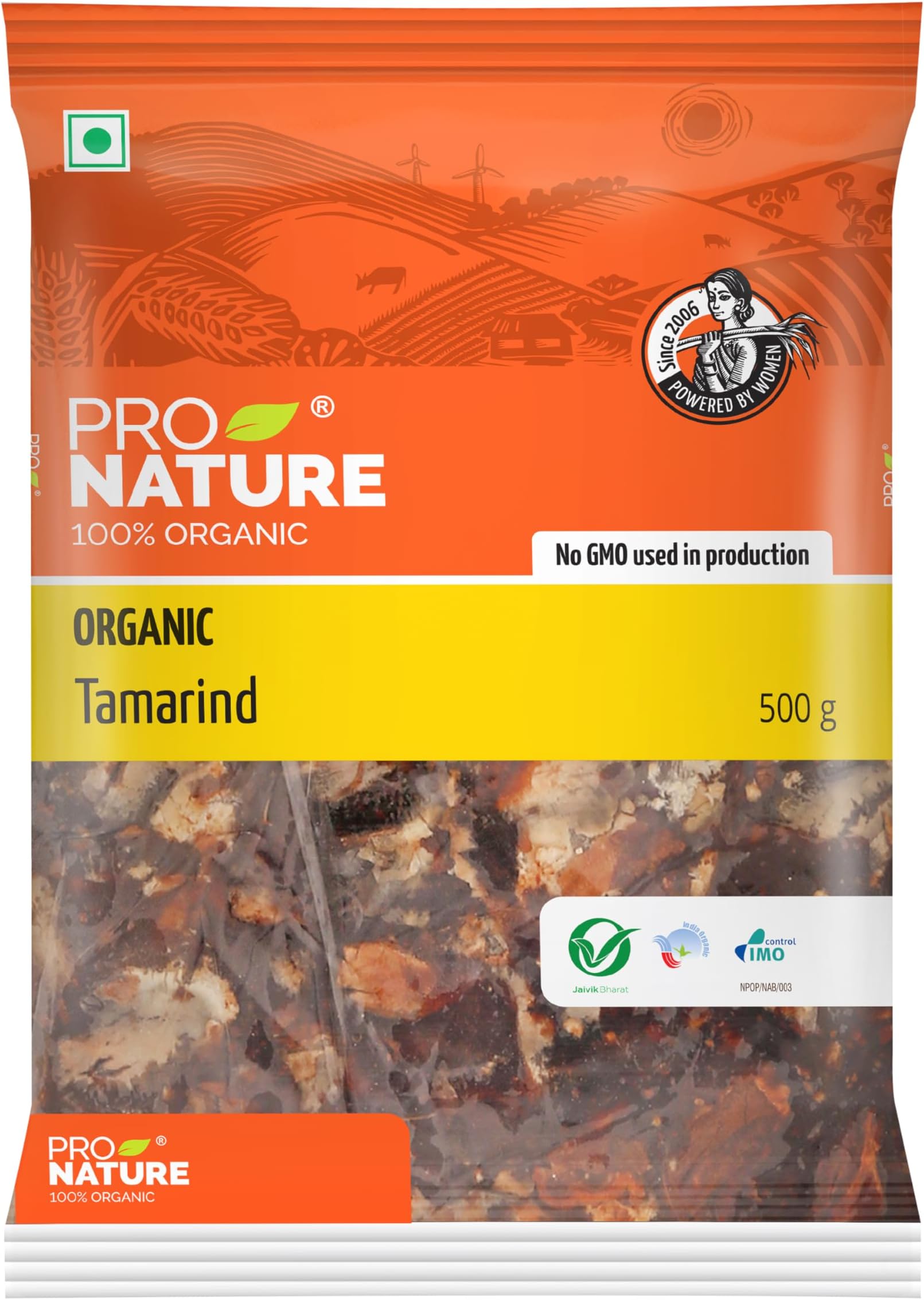 Organic 100% Organic Tamarind, Slices, 500G