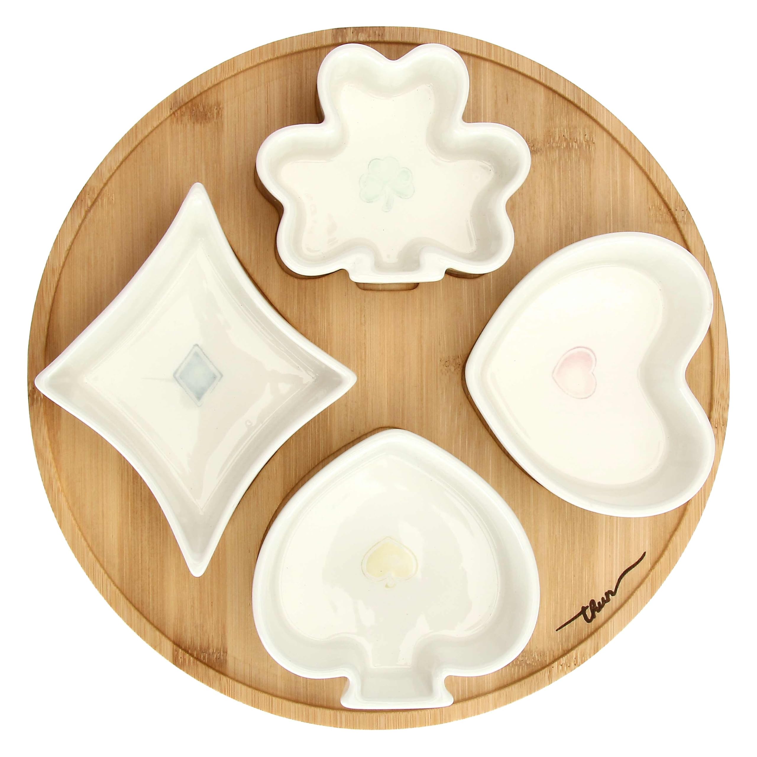 THUN Set Aperitivo Incanto di Primavera, Porcellana, Piattino 29 cm e Ciotola 8x8 cm