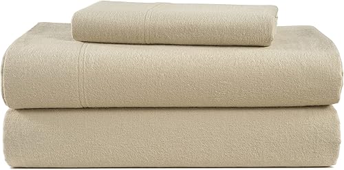 Miniatura 19 de LANE LINEN Sábanas de franela de algodón tamaño King, cepilladas para mayor suavidad, juego de sábanas ligeras tamaño King 100% algodón, sábanas