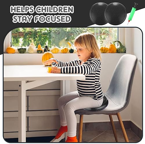 Miniatura 5 de 4 piezas de asiento flexible inflado tambaleante cojín estabilidad, almohadilla de equilibrio, asiento sensorial para niños, hombres y mujeres,