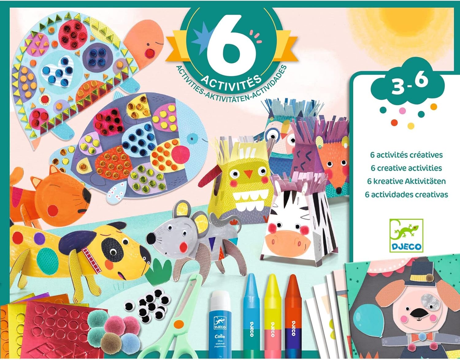 DESIGN BY- Cofre multiactividad Los Animales y su casa Baúles y Almacenamiento de Juguetes, Multicolor (39293)